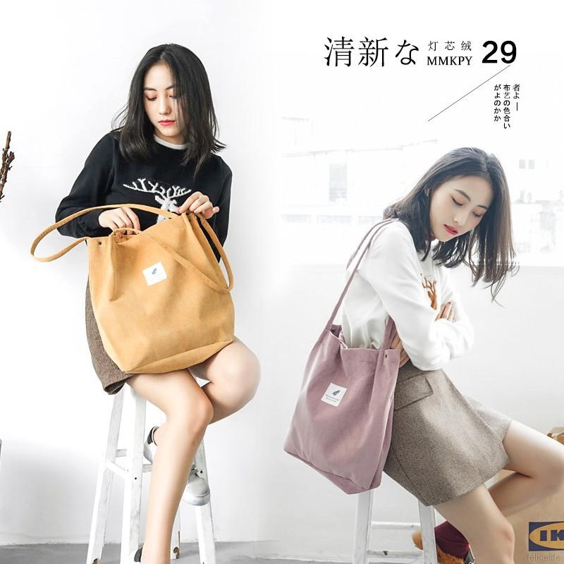 Túi Xách Tay Bằng Vải Canvas Kiểu Dáng Đơn Giản Trẻ Trung Dành Cho Nữ