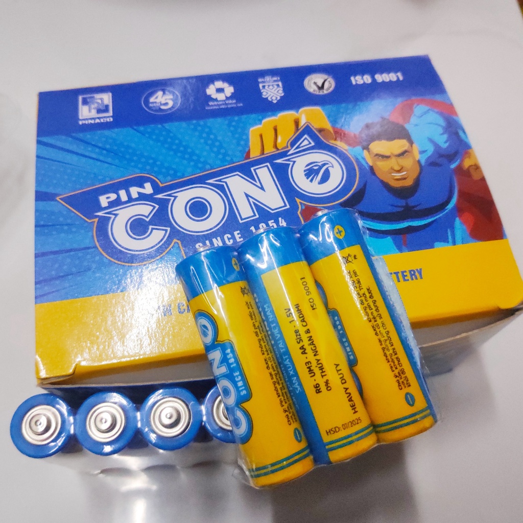 Pin tiểu AA Con Ó R6P-UM3 Mẫu Mới Pin Carbon - Kẽm Không Thuỷ Ngân An toàn Trẻ Em - Pin 2A Pinaco