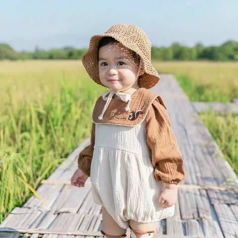 NÓN CÓI ĐI BIỂN PHỐI NƠ REN CHO BÉ GÁI