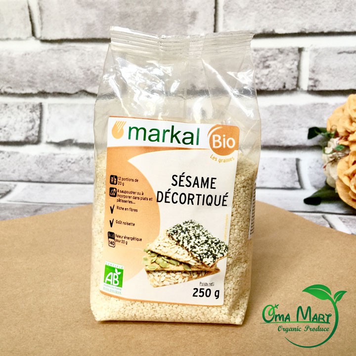 Hạt mè trắng (tách vỏ) hữu cơ Markal 250g