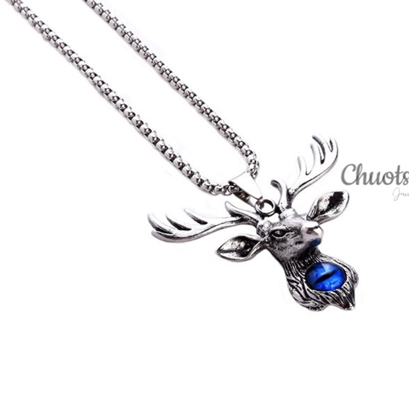 Vòng cổ titan không gỉ hình đầu hươu, dây chuyền nam nữ unisex cá tính- VCT0017 - ChuotsStory