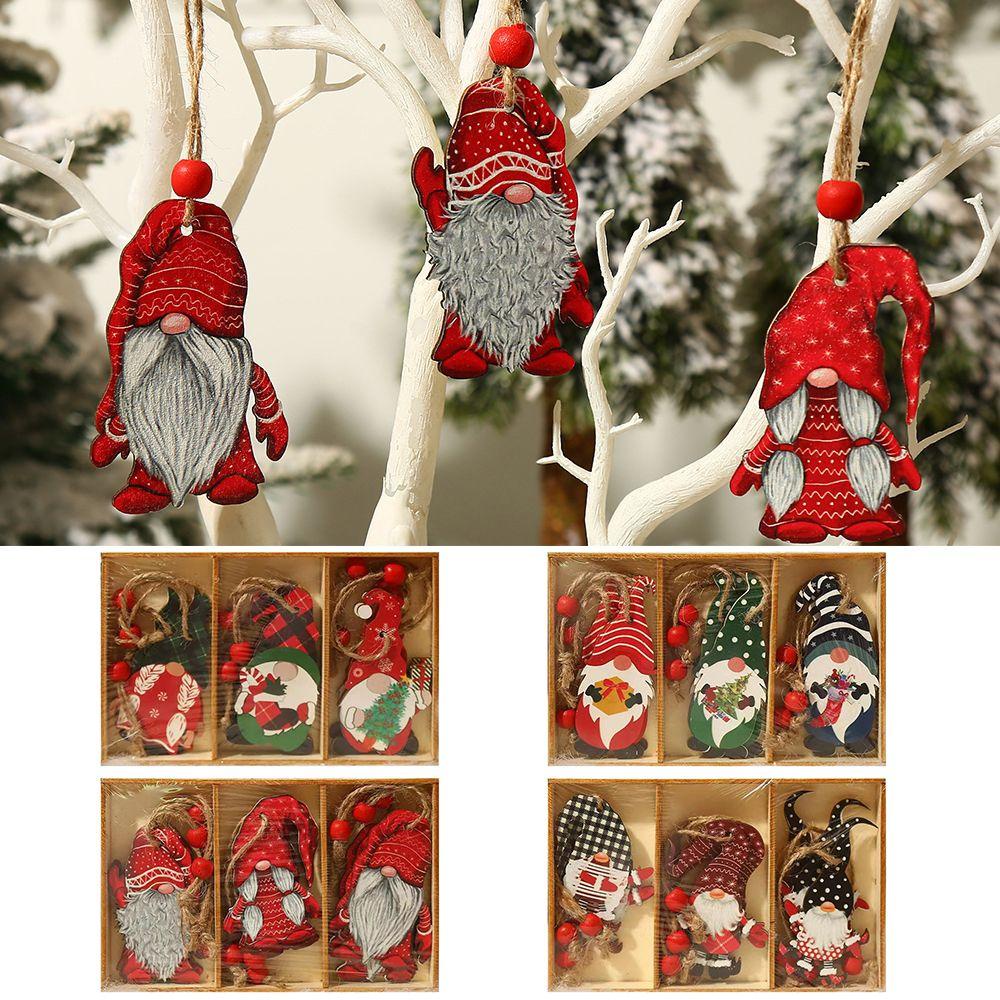 Set 9 Mặt Gỗ Trang Trí Giáng Sinh