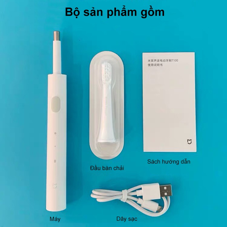 Bàn chải điện thông minh Xiaomi Mijia T100 bảo vệ nướu kháng nước IPX7 pin siêu bền có bán rời đầu bàn chải VT164