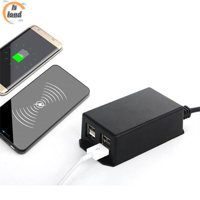 Bộ Chuyển Đổi Sạc Nhanh Usb 4 Trong 1 Có Kẹp Gắn Bình Ắc Quy / Đèn Led / Loa Xe Máy Cho Điện Thoại