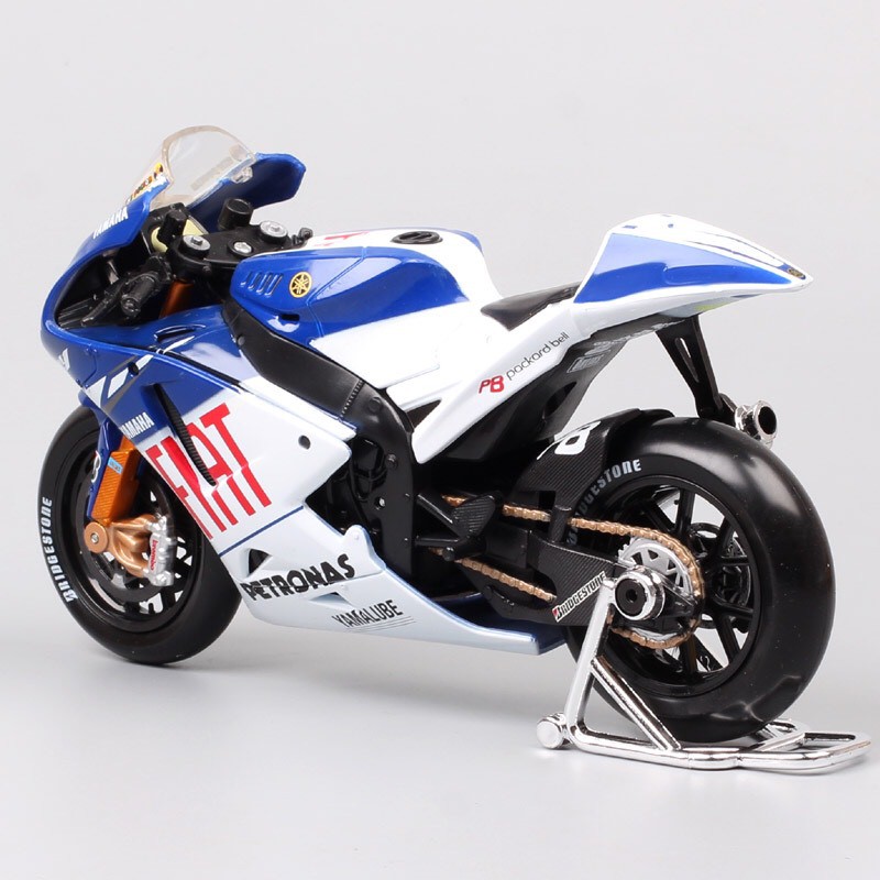 XE MÔ HÌNH MOTO Siêu Xe YAMAHA FIAT YZR M1 Team Moto GP 2009, Valentino Rossi - Maisto tỷ lệ 1:10