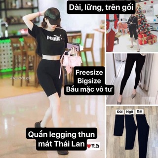 [CHỈ BÁN HÀNG THÁI] QUẨN LEGGING THUN MÁT THÁI LAN (3SIZE][CÓ SẴN][BAO MẶC]