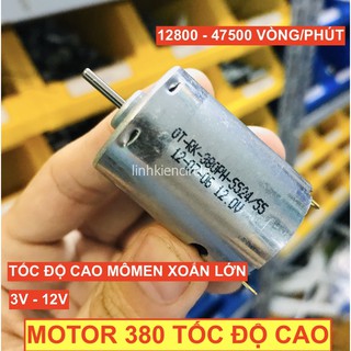 Motor 380 3V - 12V mã RK-380PH-5524 tốc độ cao 47500 RPM dùng pin mômen xoắn lớn chế khoan làm xe thuyền RC - LK0160