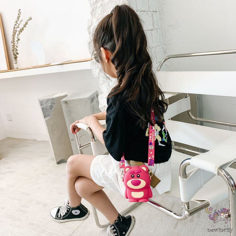 Túi Đeo Chéo Hoạt Hình Dễ Thương Bằng Gel Silica Cho Bé Gái