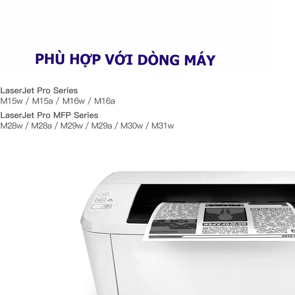 Hộp mực máy in cao cấp 48A có chip CF248A.Hộp mực máy in HP Laserjet M15A-M28A-M15W MFP 28A-28W in đậm nét