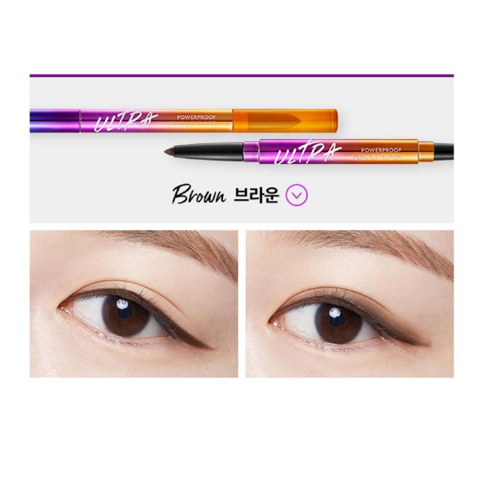 Chì Kẻ Mắt Không Trôi 2 Đầu Missha Ultra Powerproof Pencil Eyeliner 8g