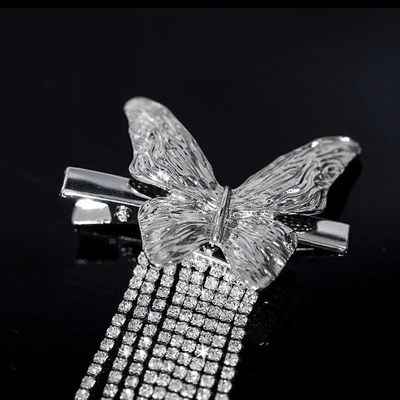 Kẹp Tóc Kim Loại Hình Bướm 3D Phong Cách Hàn Quốc