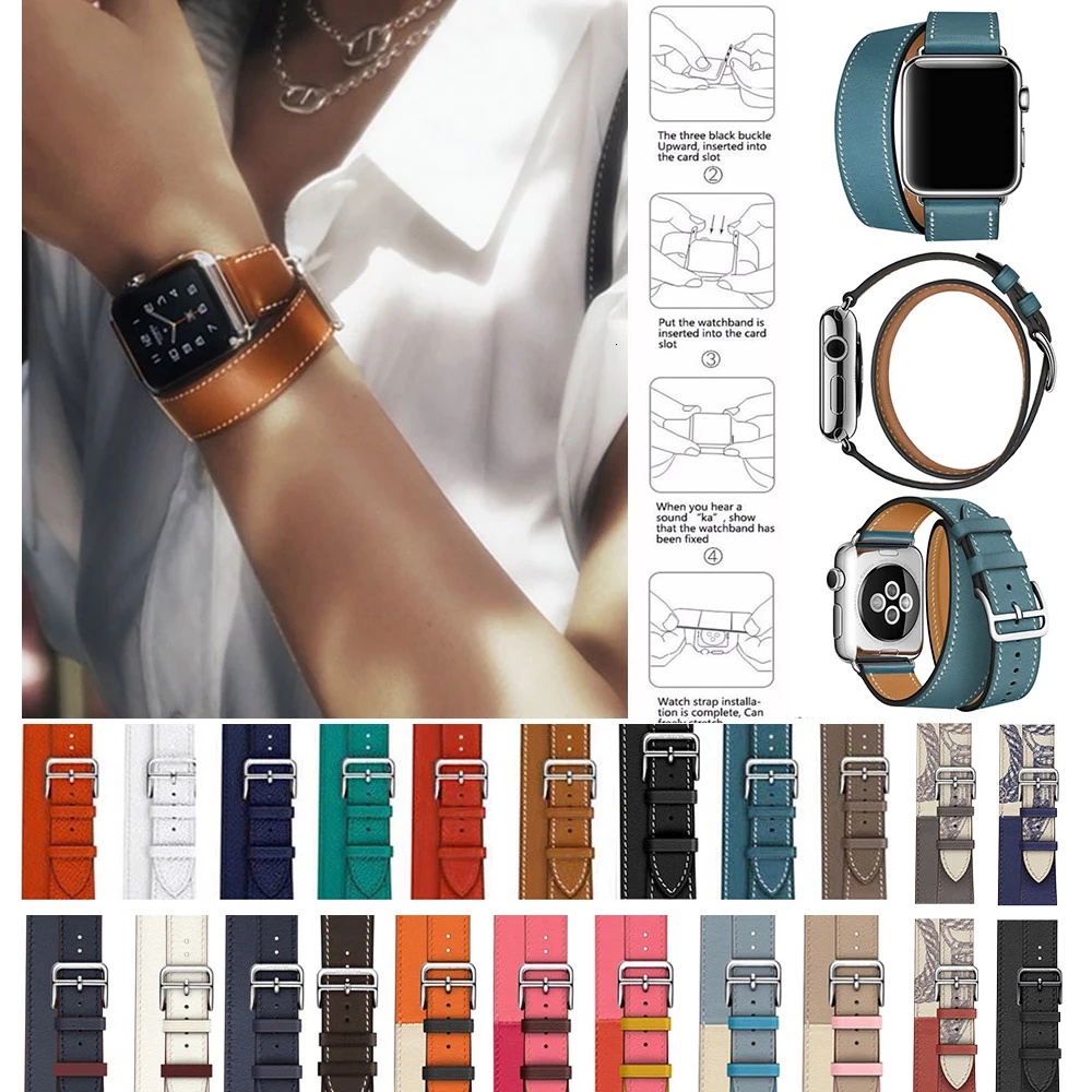 【Apple Watch Strap】Dây đeo da thay thế cho đồng hồ thông minh Apple watch series 7 6 se 5 4 3 2 1 42mm 38mm