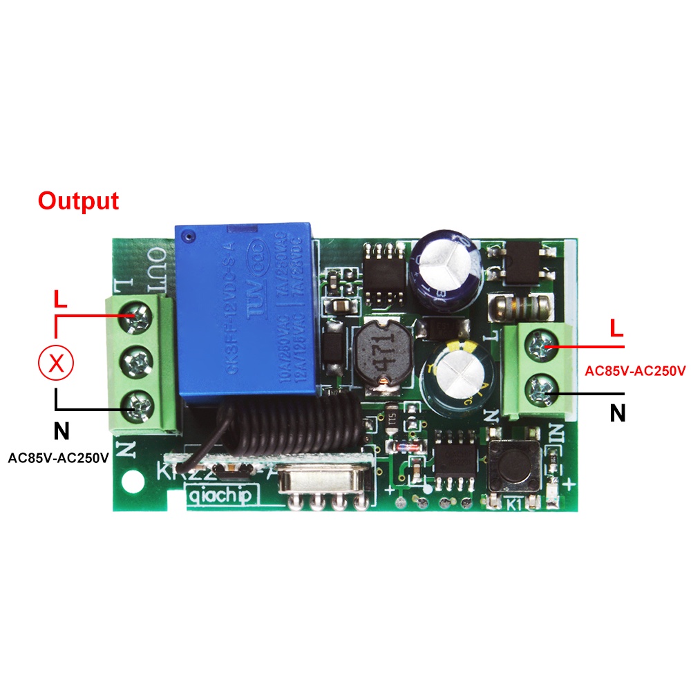 DIYMORE Công Tắc Điều Khiển Đèn LED 1 Chiều AC85-220V 433Mhz Không Dây Thông Minh