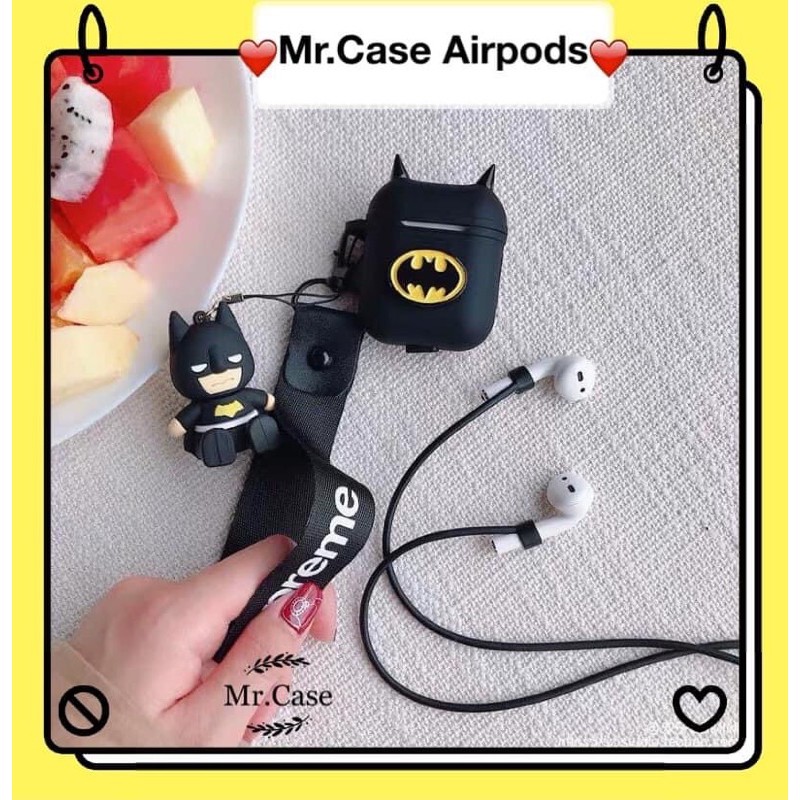 🌟Combo 4 Món🌟 Case Airpods 1/2 Pro Vỏ Ốp Đựng Tai Nghe Siêu Anh Hùng Marvel Bằng Silicon Dẻo - Mr.Case Airpods