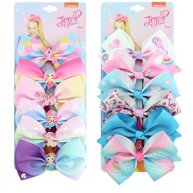 Cô Gái Dễ Thương Nơ Tóc JoJo Siwa Cổ Vũ Kẹp Tóc