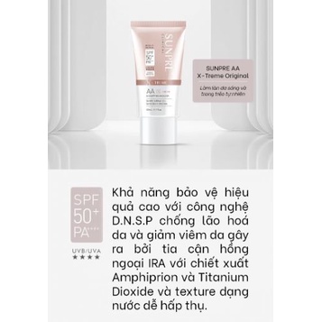 Kem chống nắng Mona Frema Sunpre X treame AA/ DD HỒNG/ CAM/ VÀNG 50ml BÁC SĨ NGHĨA