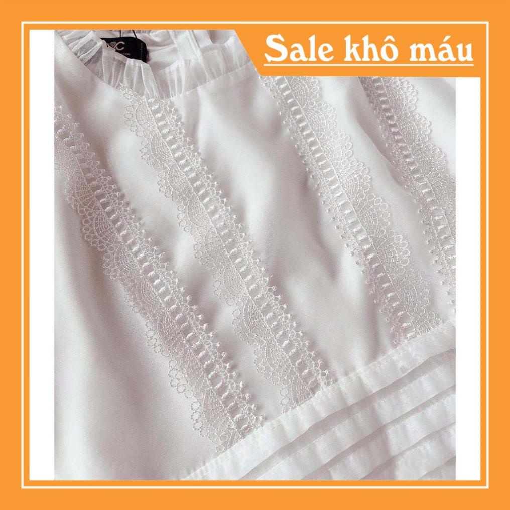 Váy trắng dáng xòe tay bông tiểu thư V1920  - Váy trắng dáng xòe tay bông tiểu thư  ❤️NMC SHOP❤️