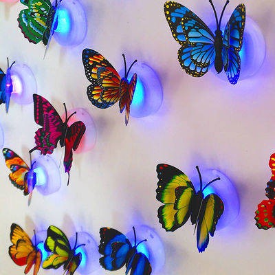 3D đôi ba chiều bướm dán tường ĐÈN LED sáng bướm phát sáng ánh sáng ban đêm cạnh giường ngủ giáng sinh cảnh bố trí