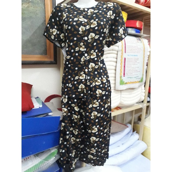 Bộ lanh hoa (quần lửng - áo cộc) dành cho người già