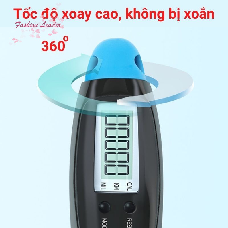 Dây nhảy thể dục giảm cân có bộ đếm vòng và calo, dây nhảy giảm cân lõi cáp thép