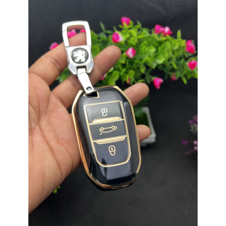 Bọc chìa khóa Peugeot 3008 – 5008 đen vàng sang trọng quý phái.