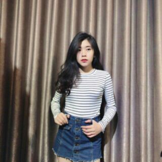 💖💝💝áo kẻ tay dài phom thường 💖💝💝💖