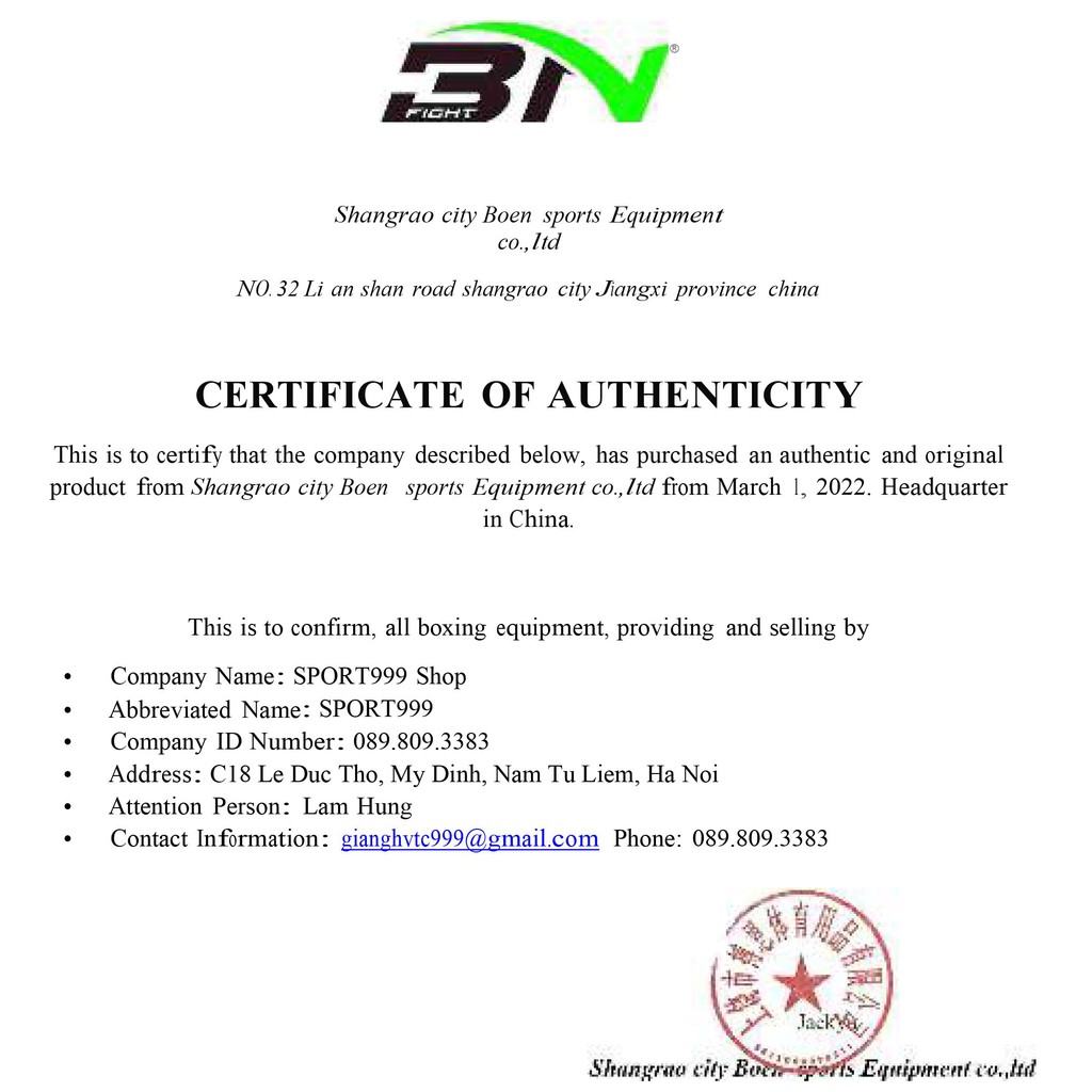 GĂNG TAY BOXING BN TIÊU CHUẨN-