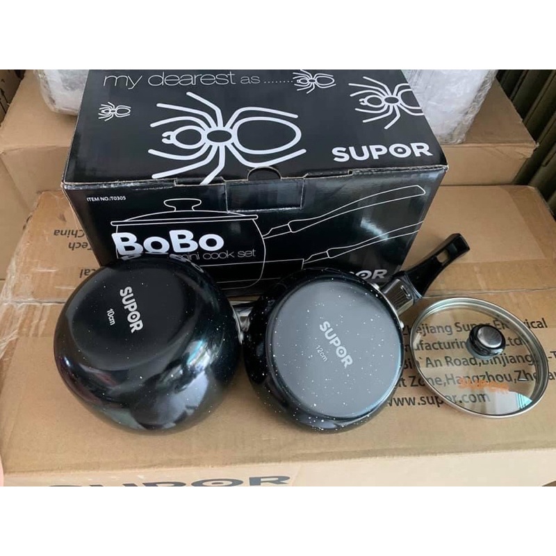 Bộ nồi chảo chống dính Supor Bobo
