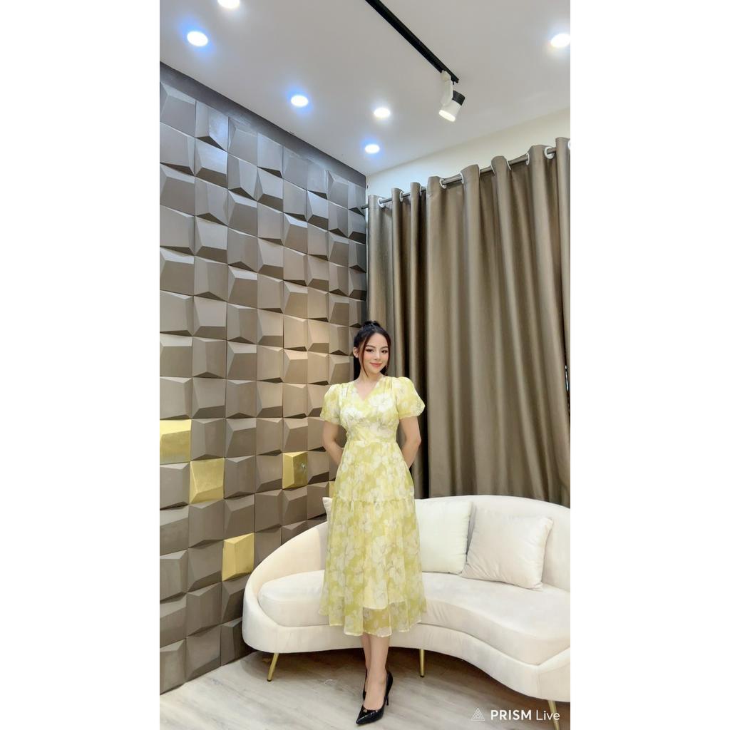 Váy tơ hoa TKCC nhẹ mát che dấu bụng - V58