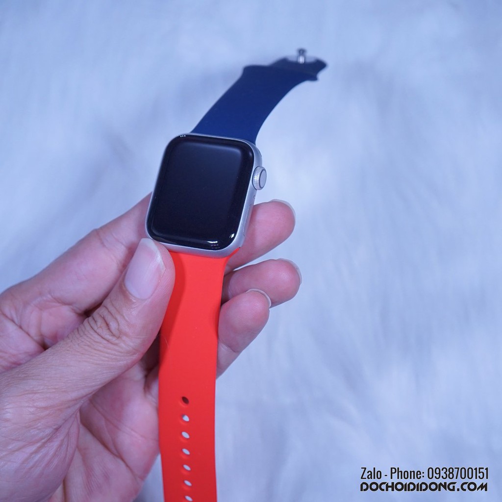 Dây đeo silicon Dual Color 2 màu dành cho Apple Watch 38mm 40mm 42mm 44mm