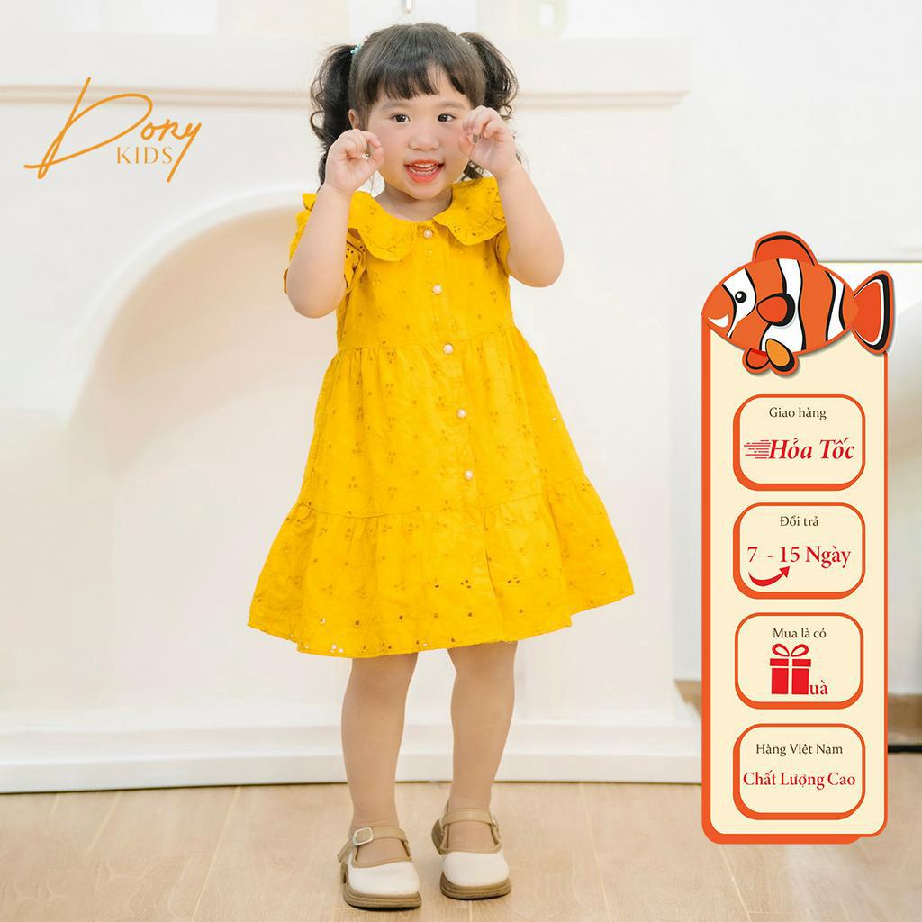 Váy cho bé gái DORYKIDS vàng công chúa Elsa xinh đẹp vải thô Hàn cao cấp cho bé gái 2,3,4,5,6,7,8,9,10,11,12 tuổi-V20