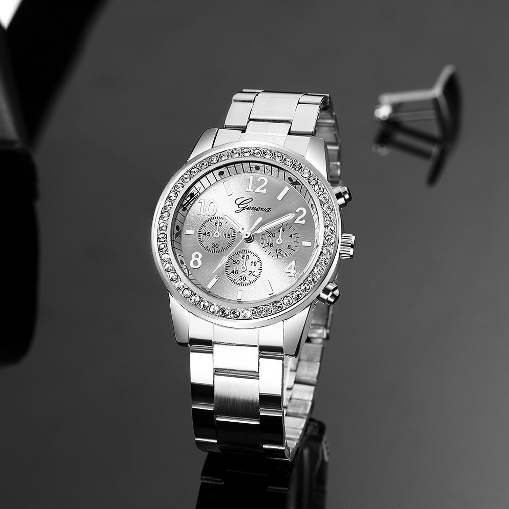 HÀNG CÓ SẴN ! đồng hồ quartz nữ đính hột xoàn dây thép màu hồng | BigBuy360 - bigbuy360.vn