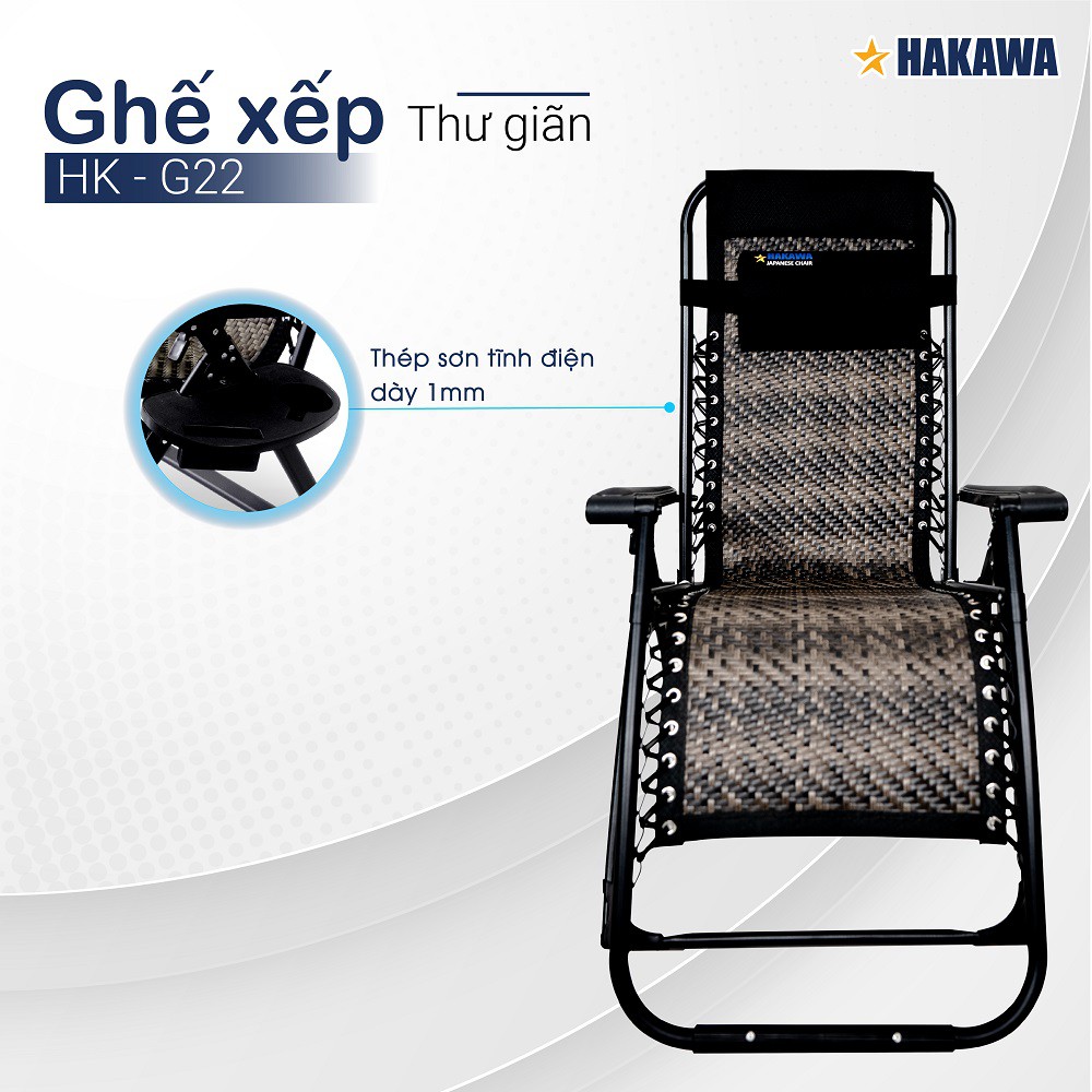 Ghế xếp cao cấp HAKAWA - HK-G22 - Sản phẩm chính hãng - Bảo hành 25 năm