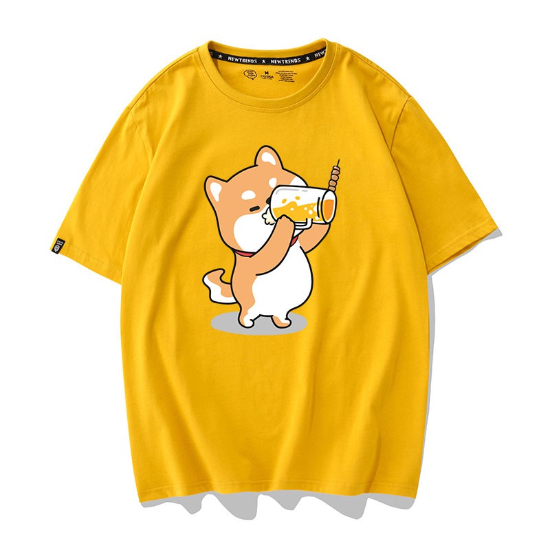 Áo Thun Chó Uống Bia Unisex Nam Nữ