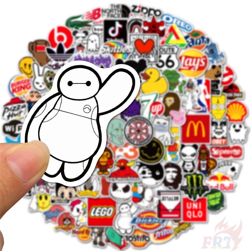 100Pcs/Set ❉ Fashion Brand Logo Mixed Cool HipHop Graffiti Stickers ❉ Waterproof DIY Fashion Decals Doodle Stickers