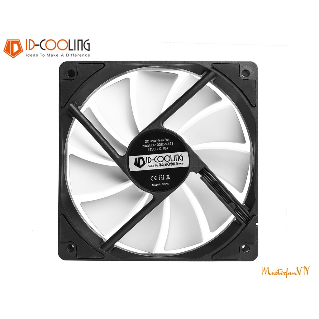 Quạt fan case 12CM ID-COOLING XF-12025 - Quạt tản nhiệt 4pin điều tốc PWM sức gió lớn, chống ồn