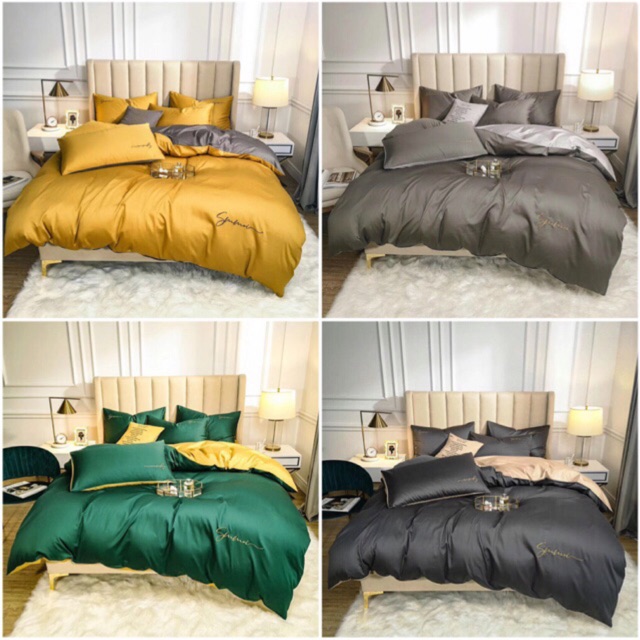 Bộ Chăn Ga Gối Lụa Tencel 40s /4 món Đơn sắc siêu đẹp