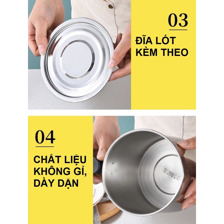 Ca lọc dầu và trữ dầu ăn inox không gỉ tiện lợi cho nhà bếp 1300ml