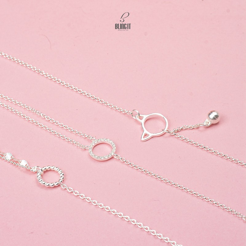Vòng tay Bling It vòng tròn bạc BIVT128