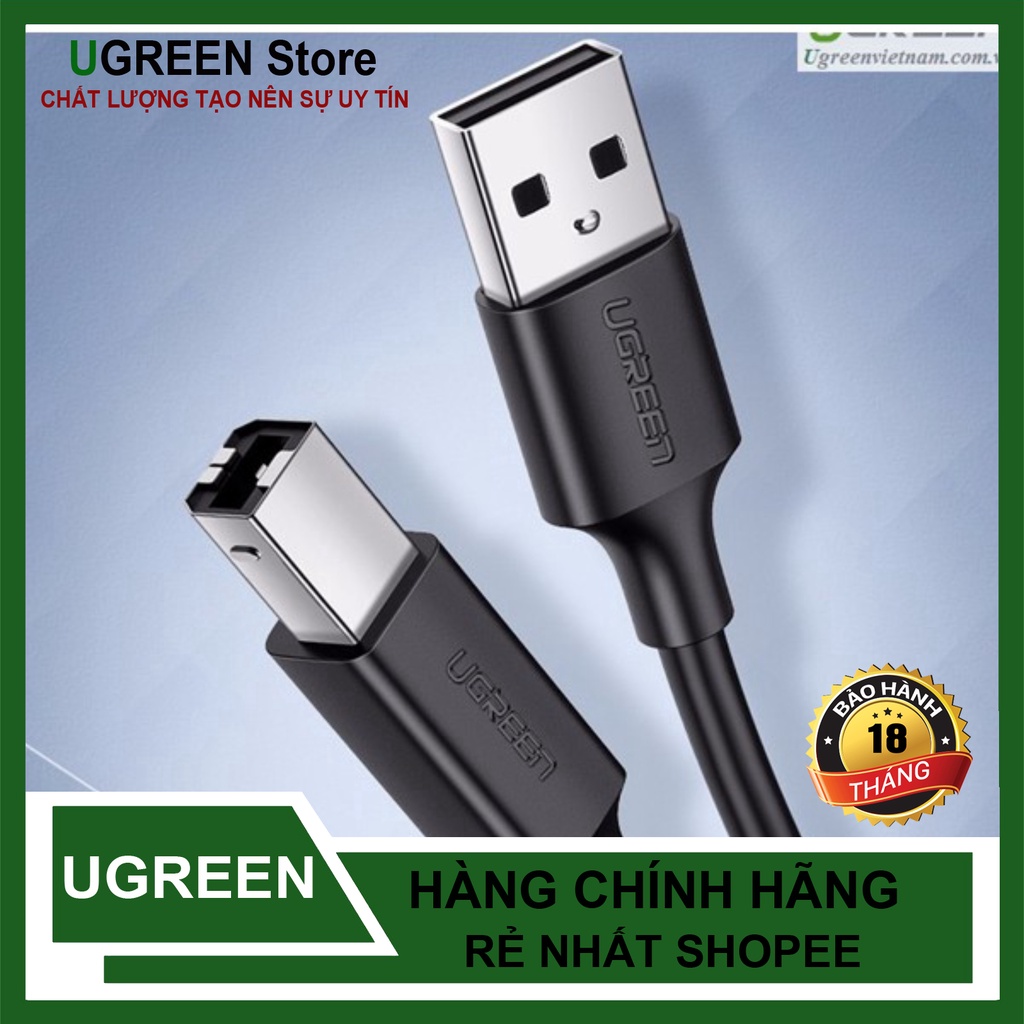 Cáp máy in USB 2.0 tốc độ lên đến 480Mbps chính hãng Ugreen US104