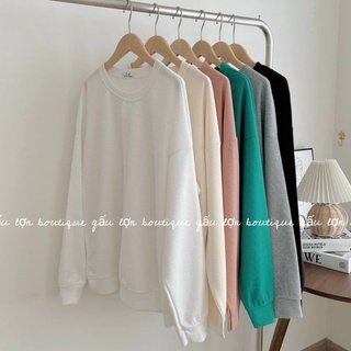 áo sweater trơn basic chất nỉ tổ ong phong cách hàn quốc