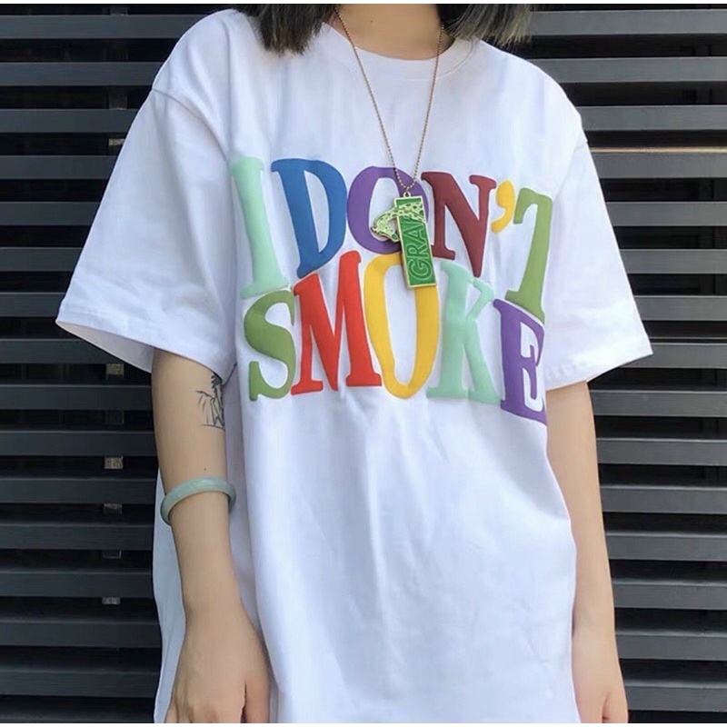 Áo Thun IDONT SMOKE Form Rộng Tay Lỡ, Áo Phông Unisex Win Clothing
