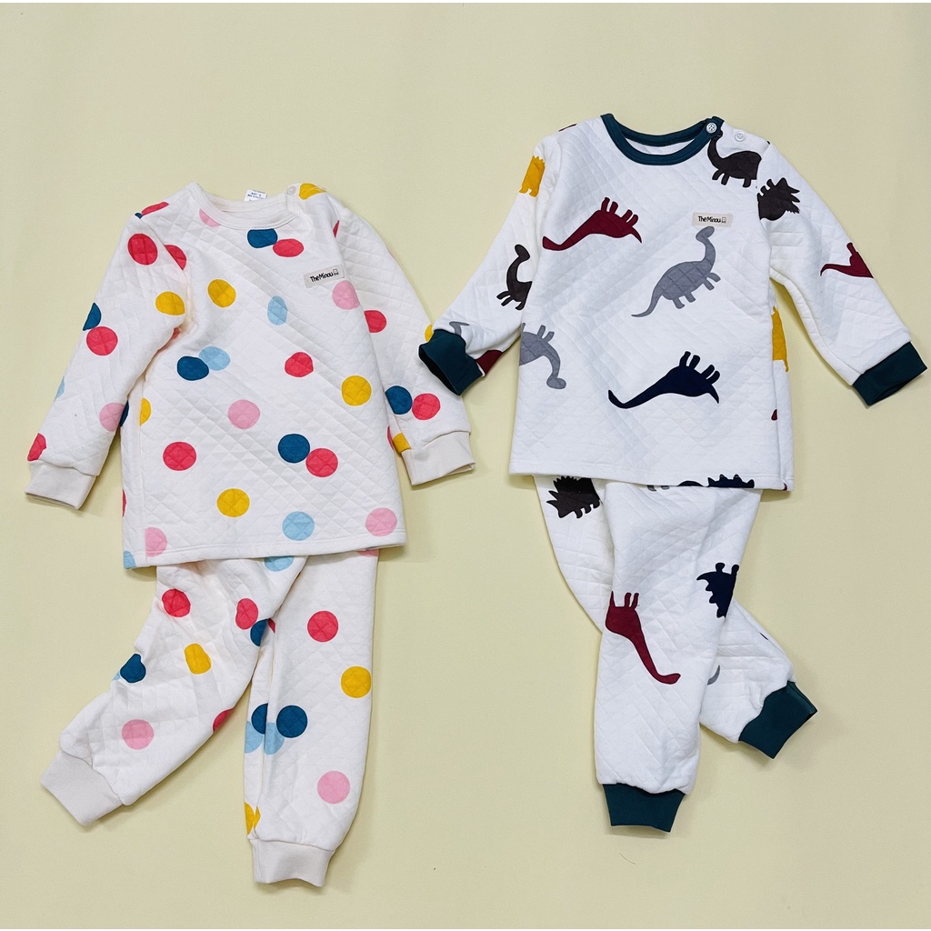 Bộ chần bông 100% cotton xuất Hàn dư xịn mềm ấm cho bé trai bé gái