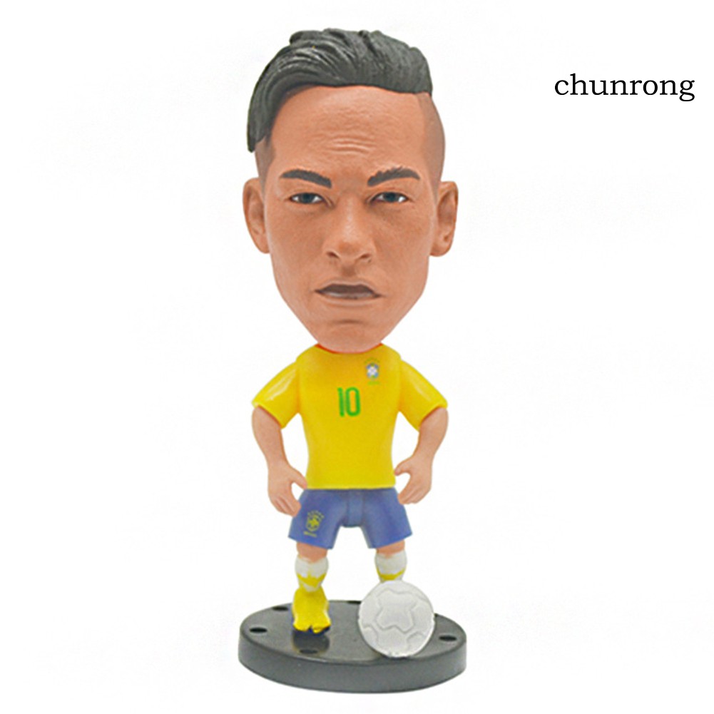 CR+1Pc Brazil Soccer Player Carlos Ronaldo PVC Action Figure Toy Desk Decor Gift