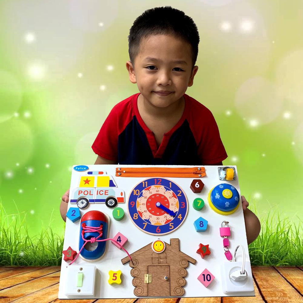 Bảng Bận Rộn BusyBoard Benrikids BR02 Kết Hợp Đầy Đủ Các Kỹ Năng Cho Trẻ Tự Lập