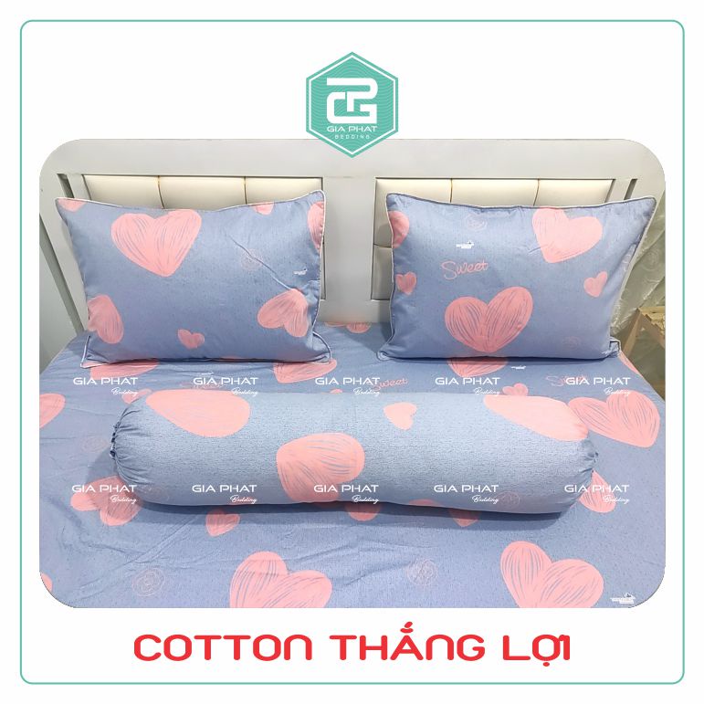 Bộ ga gối Thắng Lợi {4 món}100% Cotton chuẩn logo