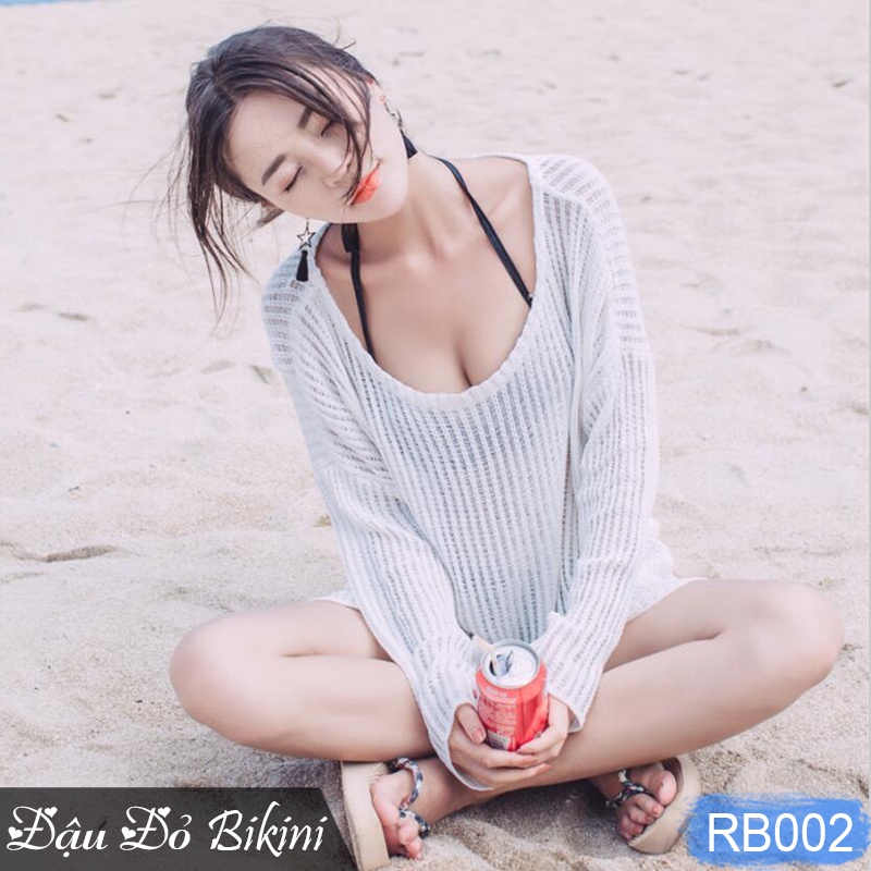 Áo lưới đi biển sexy, diện cùng bikini, áo tắm hoặc croptop cực xinh, dáng chui cổ rộng quyến rũ, chất dầy dặn | RB002