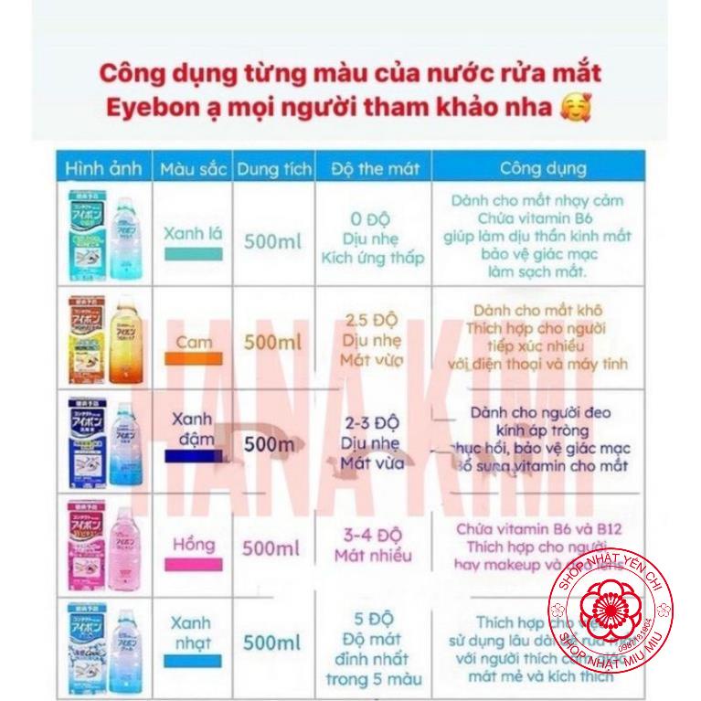 Nước rửa mắt Eyebon W Vitamin Kobayashi Nhật Bản 500ml