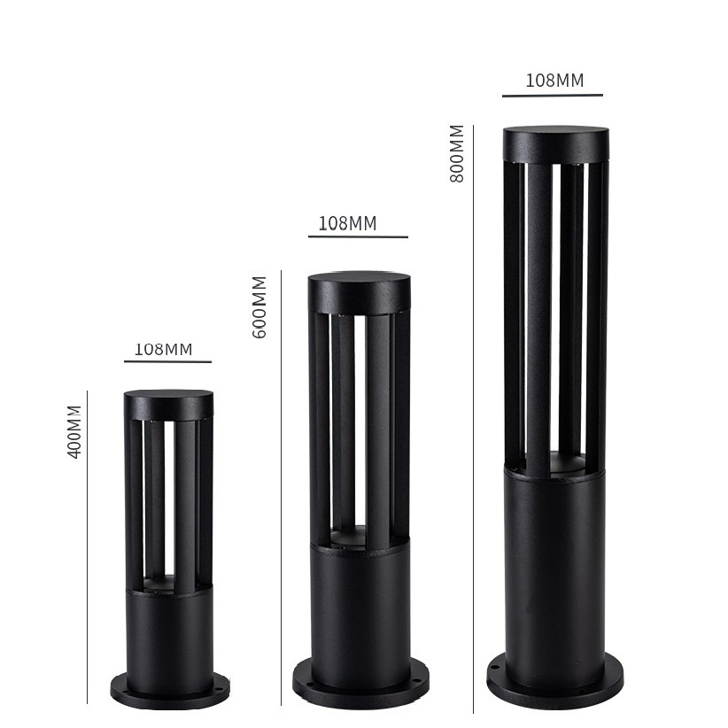 Đèn trụ sân vườn công suất 12W chiếu sáng hành lang, trang trí lối đi thân nhôm đúc bảo hành 2 năm
