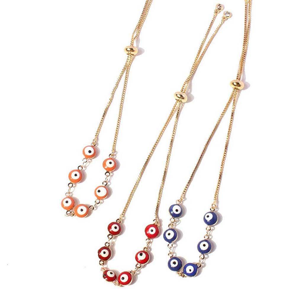 Vòng Tay Mắt Quỷ May Mắn WMES15H Phong Cách Bohemian Cho Nam|Vòng Tay Dây Xích Kim Loại Nhiều Màu Sắc May Mắn Cho Cặp Đôi